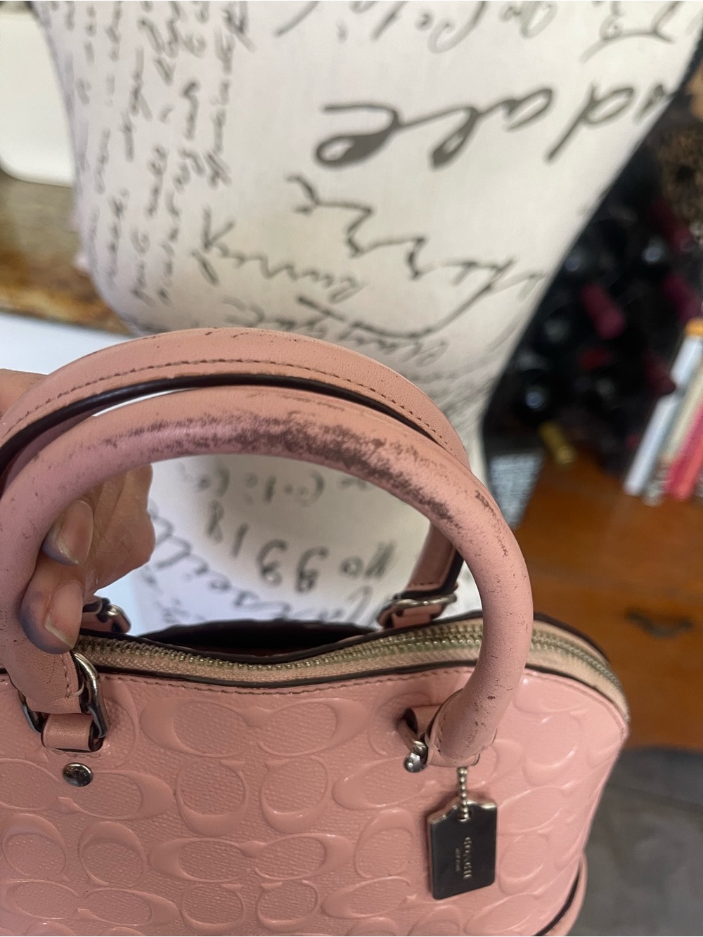 Coach Blush Pink Mini Sierra Embossed Signature Satchel - Picture 7 of 14